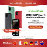 UMIDIGI Power 3 48MP Quad AI Camera 6150mAh Android 10 6.53" FHD+ 4GB64GB NFC Mobile Phone Triple Slots 10W FastReverse Charging