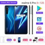 realme 6 Pro 8GB RAM 128GB ROM 6pro Global Version Mobile Phone Snapdragon 720G 30W Fast Charge 64MP Camera Original EU Plug NFC