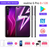 realme 6 Pro 8GB RAM 128GB ROM 6pro Global Version Mobile Phone Snapdragon 720G 30W Fast Charge 64MP Camera Original EU Plug NFC