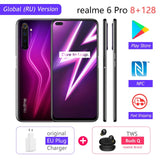 realme 6 Pro 8GB RAM 128GB ROM 6pro Global Version Mobile Phone Snapdragon 720G 30W Fast Charge 64MP Camera Original EU Plug NFC